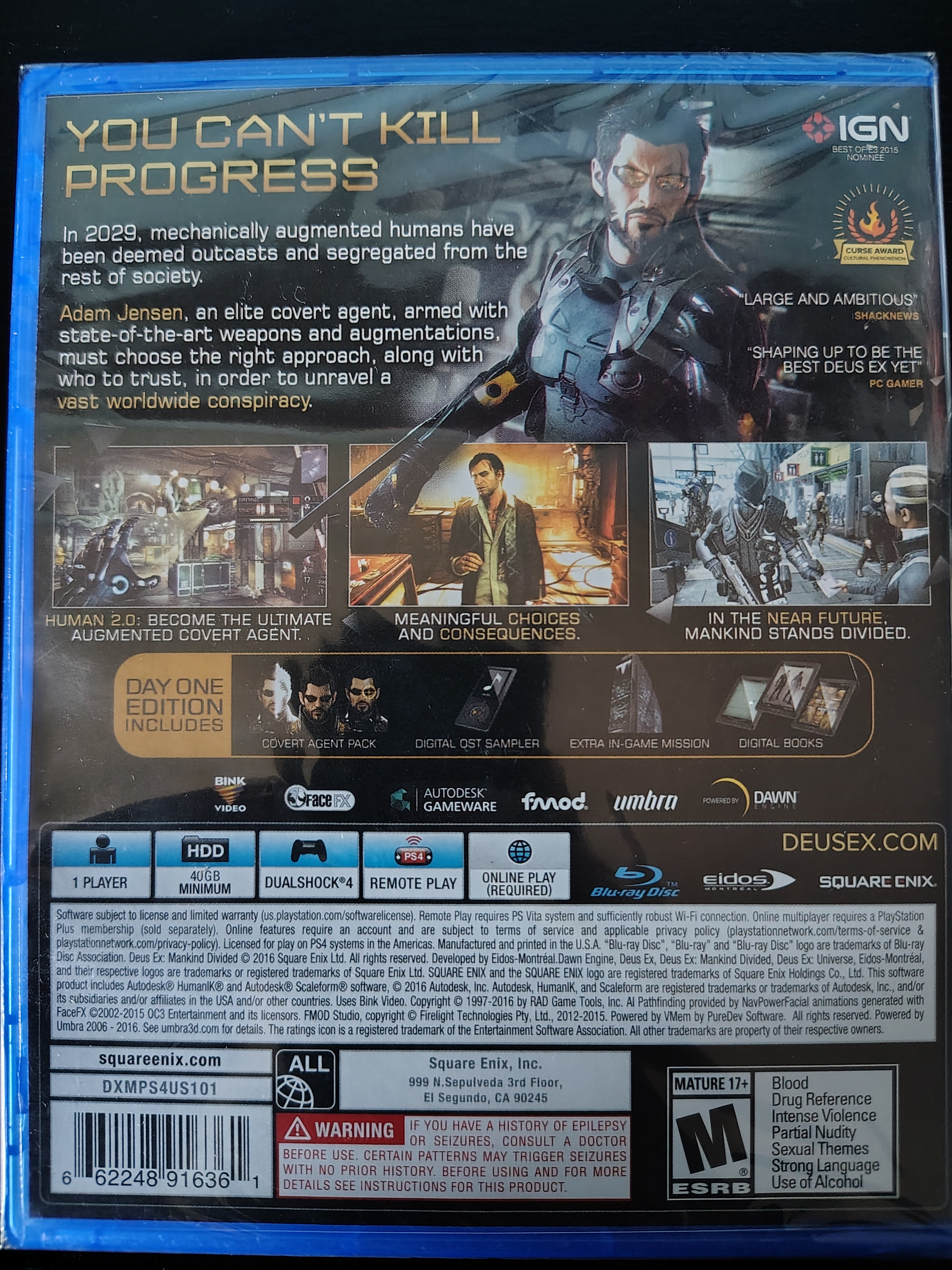 PS4 Deus Ex Mankind Divided (Day One Edition)