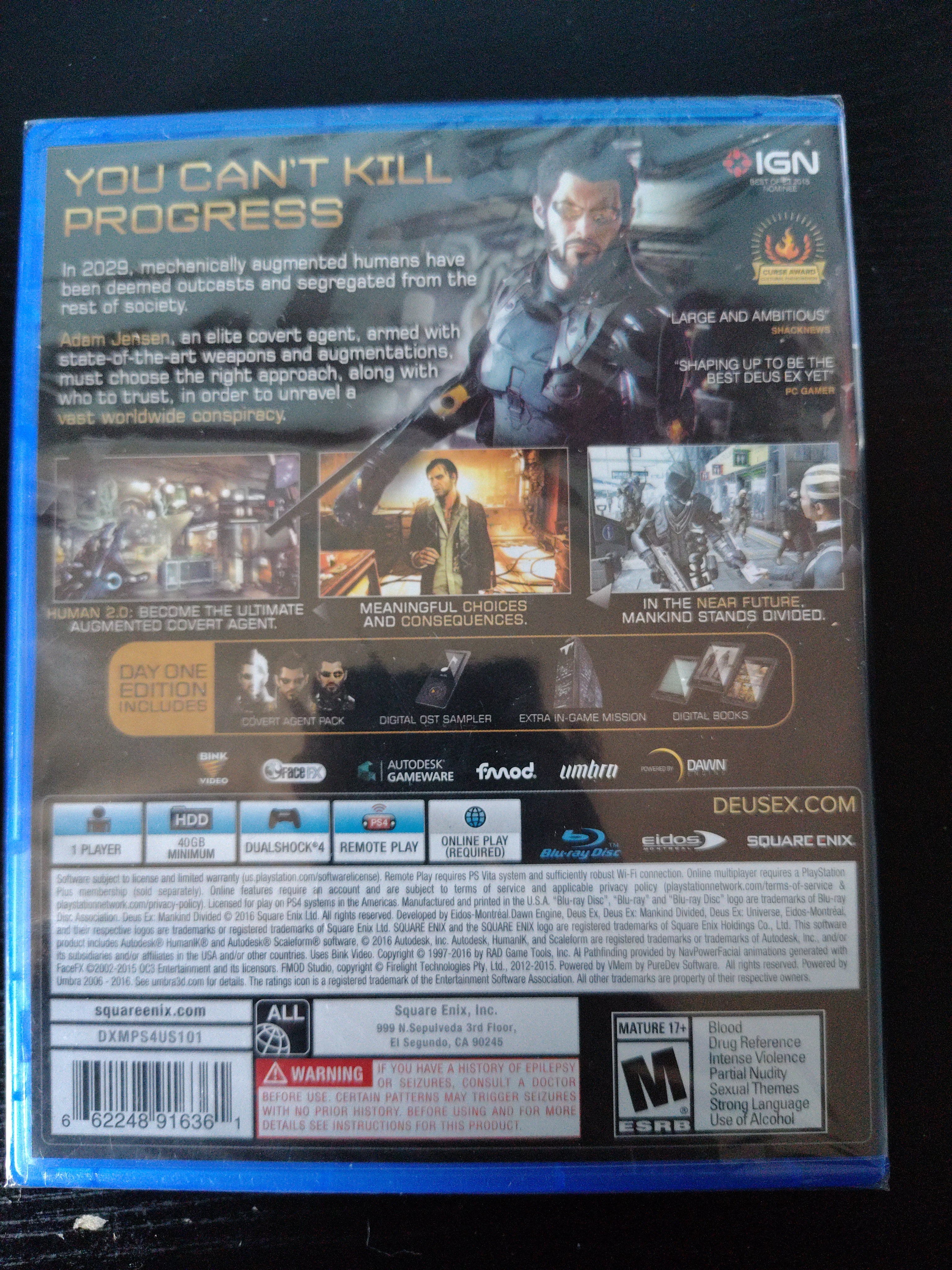 PS4 Deus Ex Mankind Divided (Day One Edition)